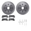 6212-99293 Brake Rotors w/Heavy-Duty Brake Pads Kit & Hardware, 1975-1980 Ford/Lincoln/Mercury/Mazda, Position: Front - image 1