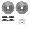 6212-99357 Brake Rotors w/Heavy-Duty Brake Pads Kit & Hardware, 1995-1997 Ford/Lincoln/Mercury/Mazda, Position: Front - image 1