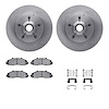 6212-99387 Brake Rotors w/Heavy-Duty Brake Pads Kit & Hardware, 1997-1999 Ford/Lincoln/Mercury/Mazda, Position: Front - image 1