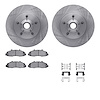 6212-99393 Brake Rotors w/Heavy-Duty Brake Pads Kit & Hardware, 1997-1999 Ford/Lincoln/Mercury/Mazda, Position: Front - image 1