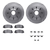6212-99646 Brake Rotors w/Heavy-Duty Brake Pads Kit & Hardware, 2012-2012 Ford/Lincoln/Mercury/Mazda, Position: Front - image 1