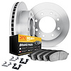 6212-99747 Brake Rotors w/Heavy-Duty Brake Pads Kit & Hardware, 1989-1990 Ford/Lincoln/Mercury/Mazda, Position: Front - image 1