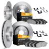 6214-40009 Brake Rotors w/Heavy-Duty Brake Pads Kit & Hardware, 2003-2006 Mopar, Position: Front and Rear - image 1
