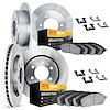 6214-40014 Brake Rotors w/Heavy-Duty Brake Pads Kit & Hardware, 2003-2004 Mopar, Position: Front and Rear - image 1