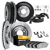 6214-40451 Brake Rotors w/Heavy-Duty Brake Pads/Drums/Shoes & Hardware Kit, 1991-1996 Mopar, Position: Front and Rear - image 1