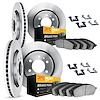 6214-40735 Brake Rotors w/Heavy-Duty Brake Pads Kit & Hardware, 2003-2003 Mopar, Position: Front and Rear - image 1