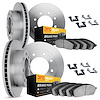 6214-67003 Brake Rotors w/Heavy-Duty Brake Pads Kit & Hardware, 2012-2021 Infiniti/Nissan, Position: Front and Rear