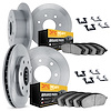 6214-99120 Brake Rotors w/Heavy-Duty Brake Pads Kit & Hardware, 1997-2002 Ford/Lincoln/Mercury/Mazda, Position: Front and Rear - image 1