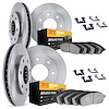 6214-99198 Brake Rotors w/Heavy-Duty Brake Pads Kit & Hardware, 2004-2008 Ford/Lincoln/Mercury/Mazda, Position: Front and Rear - image 1