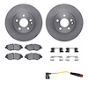 6222-63426 Brake Rotors w/Heavy-Duty Brake Pads/Sensor & Hardware Kit, Fits Select Mercedes-Benz, Position: Front