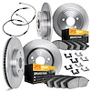 6224-40012 Brake Rotors w/Heavy-Duty Brake Pads/Sensor & Hardware Kit, 2003-2006 Mopar, Position: Front and Rear - image 1