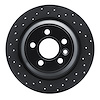 623-27035L Drilled Brake Rotor [Black], 2007-2018 Volvo, Position: Rear Left - image 1