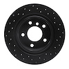 623-31061L Drilled Brake Rotor [Black], 2003-2008 BMW, Position: Rear Left - image 1