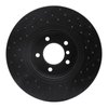 623-31085L Drilled Brake Rotor [Black], 2006-2013 BMW, Position: Front Left - image 2