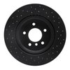 623-31090L Drilled Brake Rotor [Black], 2008-2013 BMW, Position: Rear Left - image 2