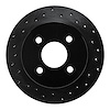623-54023L Drilled Brake Rotor [Black], 1987-1993 Ford/Lincoln/Mercury/Mazda, Position: Rear Left - image 1