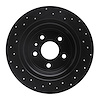 623-54068R Drilled Brake Rotor [Black], 2013-2020 Ford/Lincoln/Mercury/Mazda, Position: Rear Right - image 1