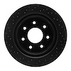 623-54218R Drilled Brake Rotor [Black], 2012-2014 Ford/Lincoln/Mercury/Mazda, Position: Rear Right - image 1