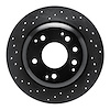 623-58016L Drilled Brake Rotor [Black], 1999-2001 Acura/Honda, Position: Rear Left - image 1