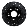 623-59032L Drilled Brake Rotor [Black], 2005-2021 Acura/Honda, Position: Rear Left - image 1
