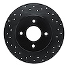 623-67015L Drilled Brake Rotor [Black], 1984-1985 Infiniti/Nissan, Position: Rear Left - image 1