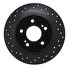 623-67018L Drilled Brake Rotor [Black], 1984-1988 Infiniti/Nissan, Position: Rear Left - image 1