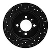 623-67038R Drilled Brake Rotor [Black], 1991-1994 Infiniti/Nissan, Position: Rear Right - image 1