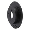 623-67038R Drilled Brake Rotor [Black], 1991-1994 Infiniti/Nissan, Position: Rear Right - image 2