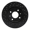 623-72039R Drilled Brake Rotor [Black], 2004-2004 Mitsubishi, Position: Front Right - image 1