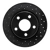 623-73001L Drilled Brake Rotor [Black], 1985-1991 Audi/Volkswagen, Position: Rear Left - image 1