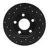 623-73018R Drilled Brake Rotor [Black], 1998-2001 Audi/Volkswagen, Position: Rear Right - image 1