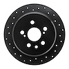 623-76060L Drilled Brake Rotor [Black], 1994-1995 Lexus/Toyota/Scion, Position: Rear Left - image 1