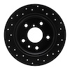 623-80024L Drilled Brake Rotor [Black], 1989-1991 Ford/Lincoln/Mercury/Mazda, Position: Rear Left - image 1