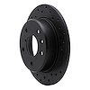 623-80024R Drilled Brake Rotor [Black], 1989-1991 Ford/Lincoln/Mercury/Mazda, Position: Rear Right - image 1