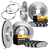 6234-40005 Brake Rotors w/Heavy-Duty Brake Pads Kit & Sensor, 2002-2006 Multiple Makes/Models, Position: Front and Rear - image 1