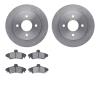 6302-56032 Brake Rotors with 3000-Series Ceramic Brake Pads Kit, 1995-2002 Ford/Lincoln/Mercury/Mazda, Position: Rear - image 1