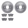 6302-58015 Brake Rotors with 3000-Series Ceramic Brake Pads Kit, 1987-1990 Acura/Honda, Position: Rear - image 1
