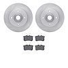 6302-74003 Brake Rotors with 3000-Series Ceramic Brake Pads Kit, 1985-2002 Audi/Volkswagen, Position: Rear - image 1
