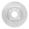 631-01010R Drilled/Slotted Brake Rotor [Silver], 2004-2010 Multiple Makes/Models, Position: Front Right - image 1