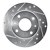 631-03004L Drilled/Slotted Brake Rotor [Silver], 1989-1998 Kia/Hyundai/Genesis, Position: Front Left - image 1
