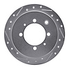 631-03006L Drilled/Slotted Brake Rotor [Silver], 1991-1993 Kia/Hyundai/Genesis, Position: Rear Left - image 1