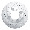 631-03007L Drilled/Slotted Brake Rotor [Silver], 1992-1998 Kia/Hyundai/Genesis, Position: Front Left - image 1