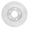 631-03013R Drilled/Slotted Brake Rotor [Silver], 2001-2003 Kia/Hyundai/Genesis, Position: Front Right - image 1
