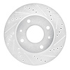 631-03015R Drilled/Slotted Brake Rotor [Silver], 2001-2003 Kia/Hyundai/Genesis, Position: Front Right - image 1