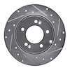 631-03021R Drilled/Slotted Brake Rotor [Silver], 2005-2020 Kia/Hyundai/Genesis, Position: Rear Right - image 1