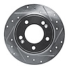 631-03037R Drilled/Slotted Brake Rotor [Silver], Fits Select Kia/Hyundai/Genesis, Position: Rear Right - image 1