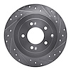 631-03052R Drilled/Slotted Brake Rotor [Silver], Fits Select Kia/Hyundai/Genesis, Position: Rear Right - image 1