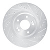 631-03053R Drilled/Slotted Brake Rotor [Silver], 2013-2020 Kia/Hyundai/Genesis, Position: Front Right - image 1