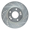 631-03054R Drilled/Slotted Brake Rotor [Silver], Fits Select Kia/Hyundai/Genesis, Position: Front Right - image 1