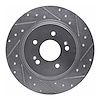 631-03060R Drilled/Slotted Brake Rotor [Silver], Fits Select Kia/Hyundai/Genesis, Position: Rear Right - image 1